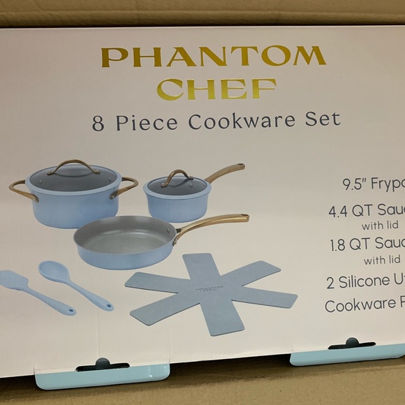 Cookware Phantom Chef 8 Pieces NIB LIGHT BLUE - Picture 2 of 4